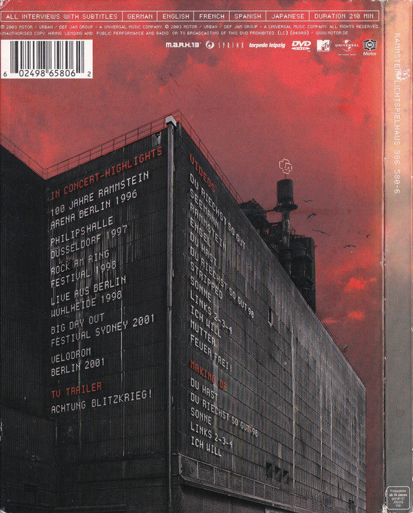 Rammstein : Lichtspielhaus (DVD-V, Ltd, PAL, Dig)