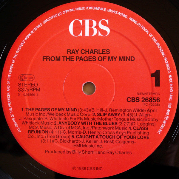 Ray Charles : From The Pages Of My Mind (LP, Album)