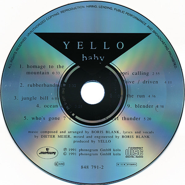 Yello : Baby (CD, Album, PDO)