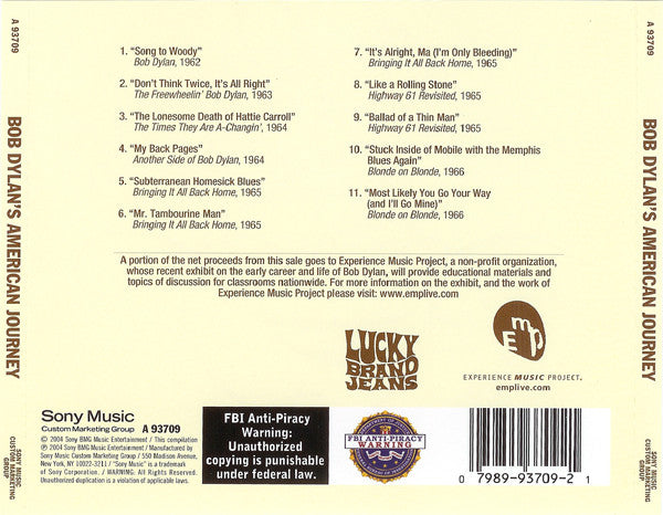 Bob Dylan : Bob Dylan's American Journey (1956-1966) (CD, Album, Comp)
