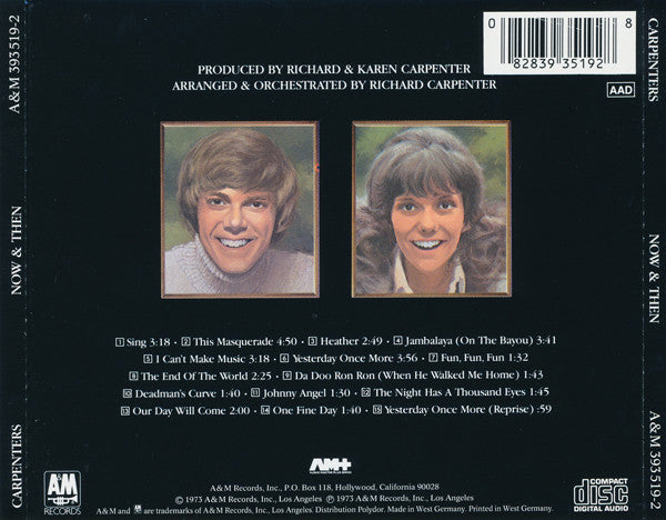 Carpenters : Now & Then (CD, Album, RE)