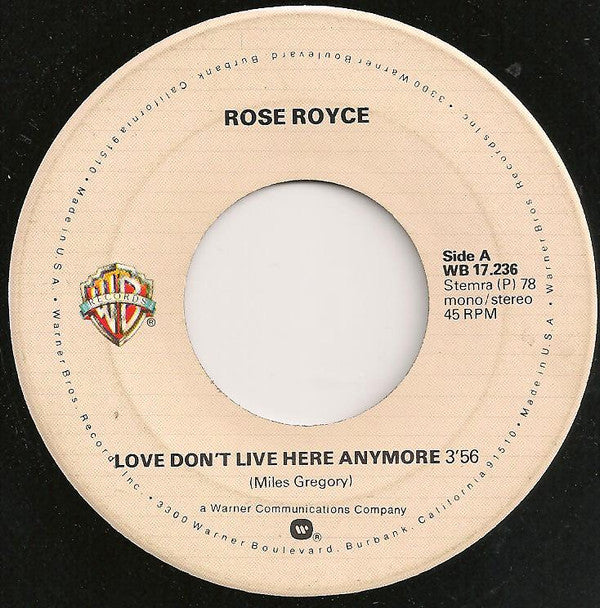 Rose Royce : Love Don't Live Here Anymore (7", Single, Red)