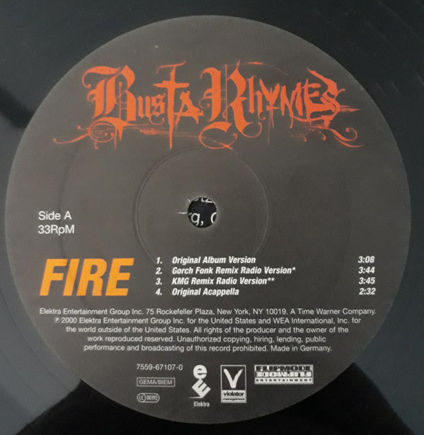 Busta Rhymes : Fire (12", Maxi)