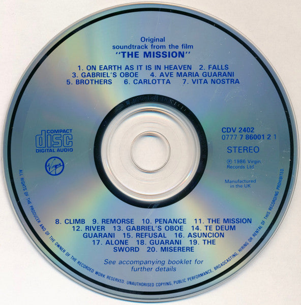 Ennio Morricone : The Mission (Original Soundtrack From The Film) (CD, Album)