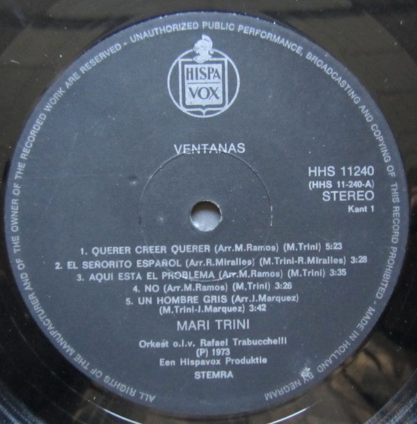 Mari Trini : Ventanas (LP, Album)