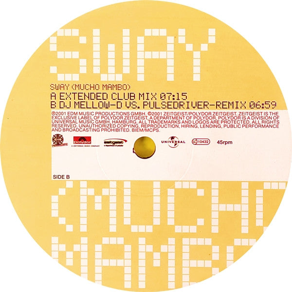 Mellow Trax Vs. Shaft : Sway (Mucho Mambo) (12", Maxi)
