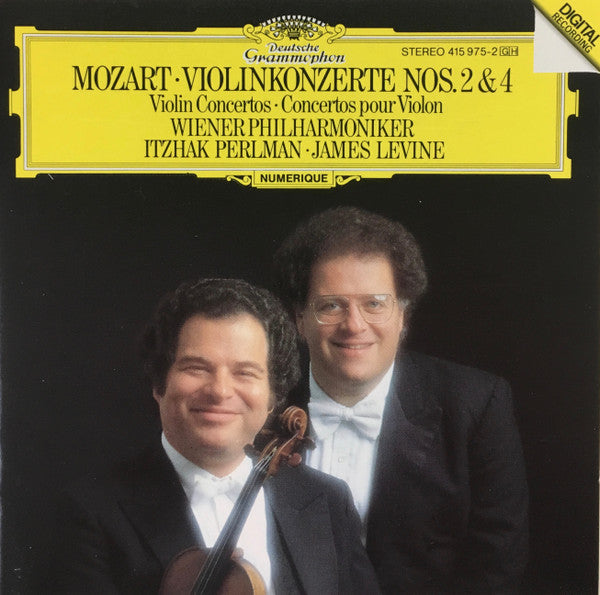 Wolfgang Amadeus Mozart / Itzhak Perlman / Wiener Philharmoniker / James Levine (2) : Violinkonzerte Nr. 2 & 4 (CD, Album)