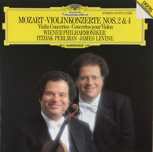Wolfgang Amadeus Mozart / Itzhak Perlman / Wiener Philharmoniker / James Levine (2) : Violinkonzerte Nr. 2 & 4 (CD, Album)