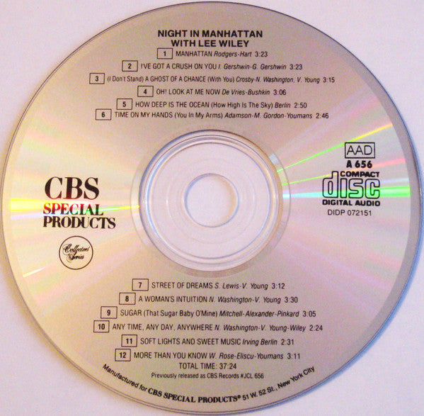 Lee Wiley : Night In Manhattan (CD, Album, RE)