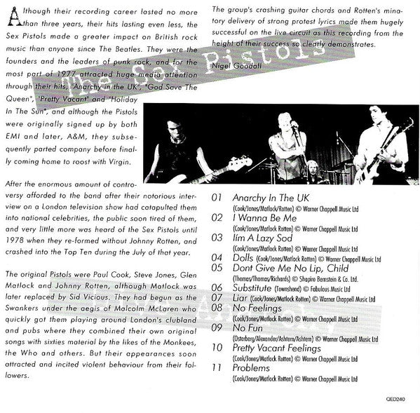 Sex Pistols : Live Anarchy (CD, Album)