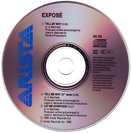 Exposé : Tell Me Why (CD, Single)
