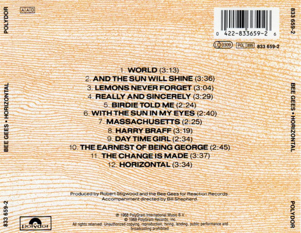 Bee Gees : Horizontal (CD, Album, RE, PMD)
