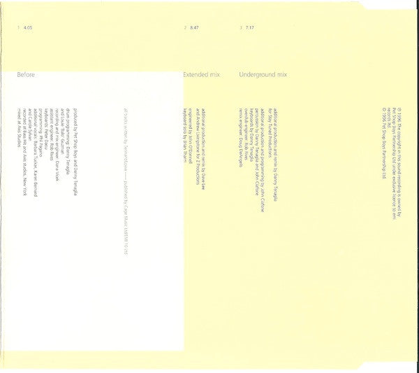 Pet Shop Boys : Before (CD, Maxi, CD2)