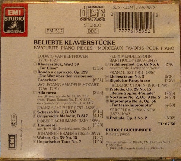 Rudolf Buchbinder : Beliebte Klavierstücke - Encores (CD, Album, Comp)