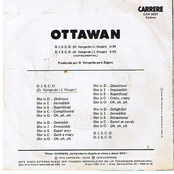 Ottawan : D.I.S.C.O. (7", Single)