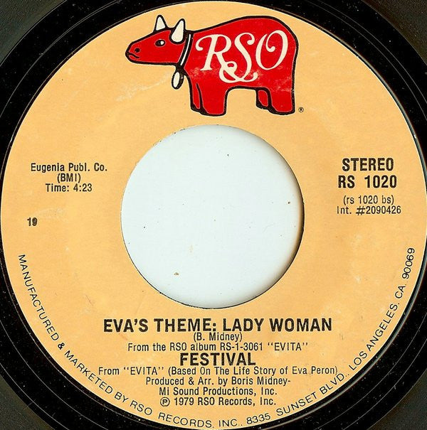 Festival (2) : Don't Cry For Me Argentina / Eva's Theme: Lady Woman (7", Single, Styrene)
