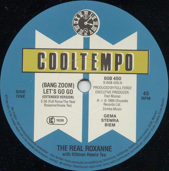 The Real Roxanne With Howie Tee : (Bang Zoom) Let's Go Go (12")