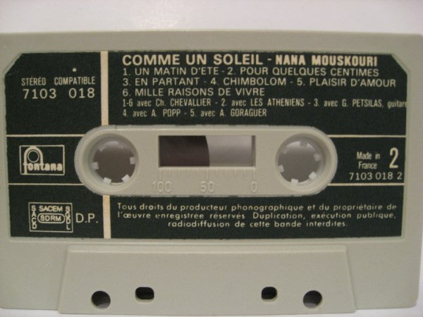 Nana Mouskouri : Comme Un Soleil (Cass, Album)