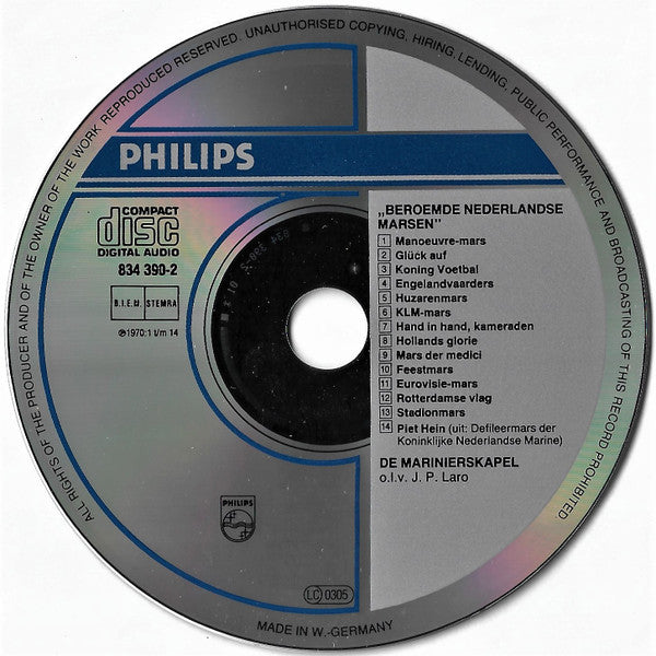 De Marinierskapel der Koninklijke Marine : De Marinierskapel Speelt Beroemde Nederlandse Marsen (CD, Album, RE, RM)