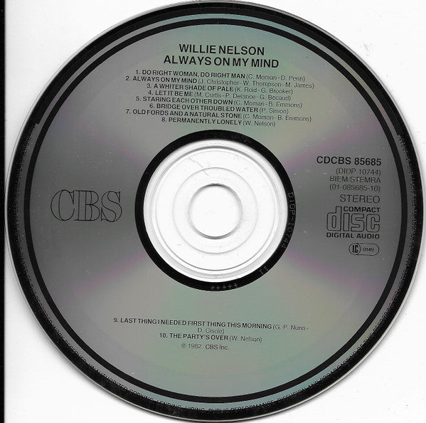 Willie Nelson : Always On My Mind (CD, Album, RE)