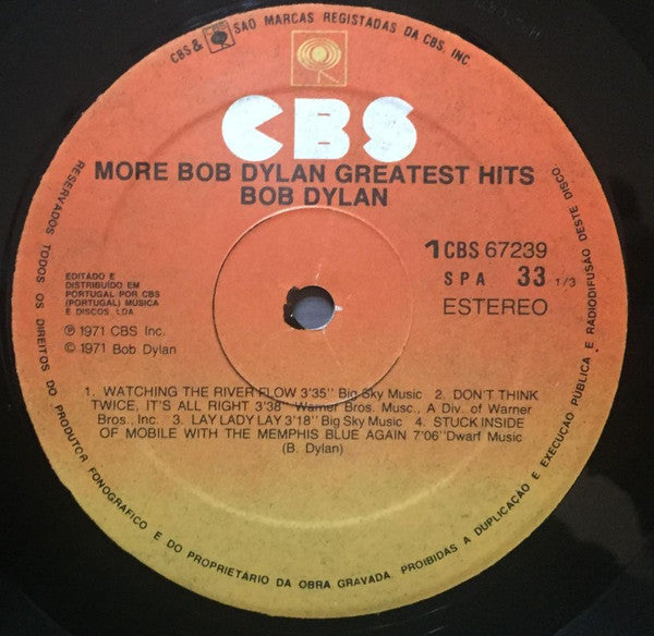 Bob Dylan : More Bob Dylan Greatest Hits (2xLP, Comp, RE)