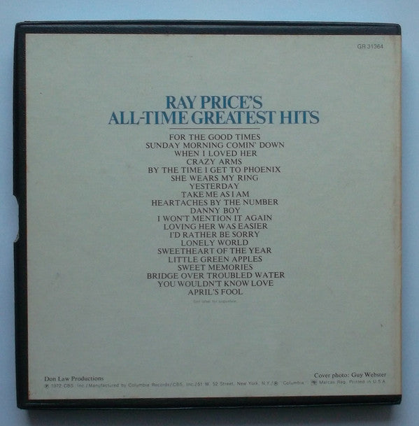 Ray Price : All Time Greatest Hits (Reel, 4tr Mono, 7" Reel, Comp)