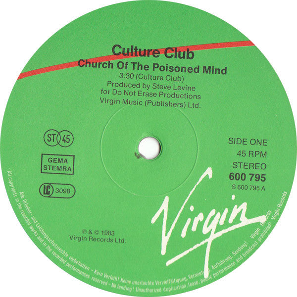 Culture Club : Church Of The Poison Mind (12")