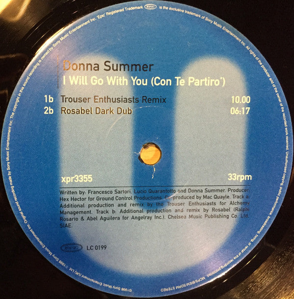 Donna Summer : I Will Go With You (Con Te Partiro) (12", Promo)