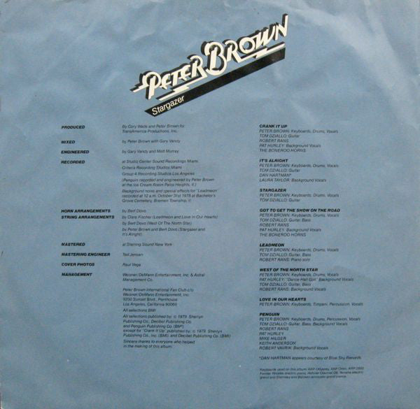 Peter Brown (2) : Stargazer (LP, Album)