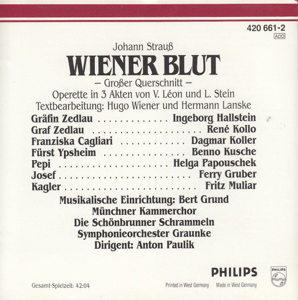 Johann Strauss Jr. : Wiener Blut - Großer Querschnitt (CD, Album)