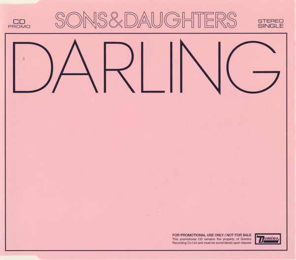 Sons And Daughters : Darling (CD, Single, Promo)