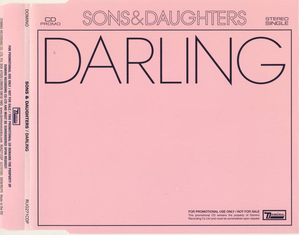 Sons And Daughters : Darling (CD, Single, Promo)