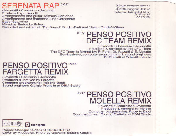 Jovanotti : Serenata Rap (CD, Maxi)