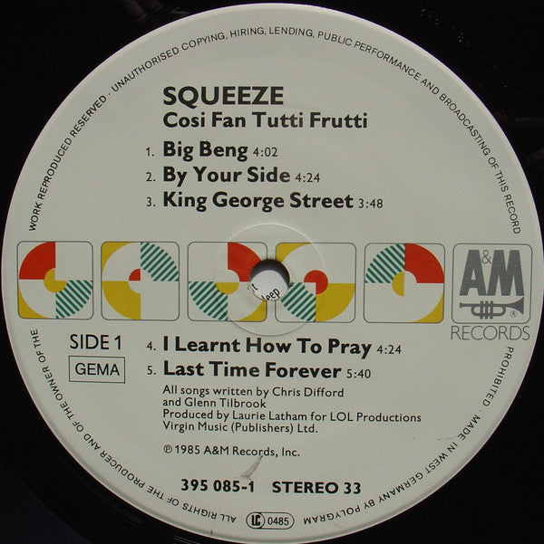 Squeeze (2) : Cosi Fan Tutti Frutti (LP, Album)
