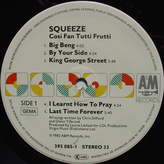 Squeeze (2) : Cosi Fan Tutti Frutti (LP, Album)