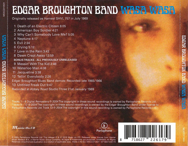 The Edgar Broughton Band : Wasa Wasa (CD, Album, RE, RM)