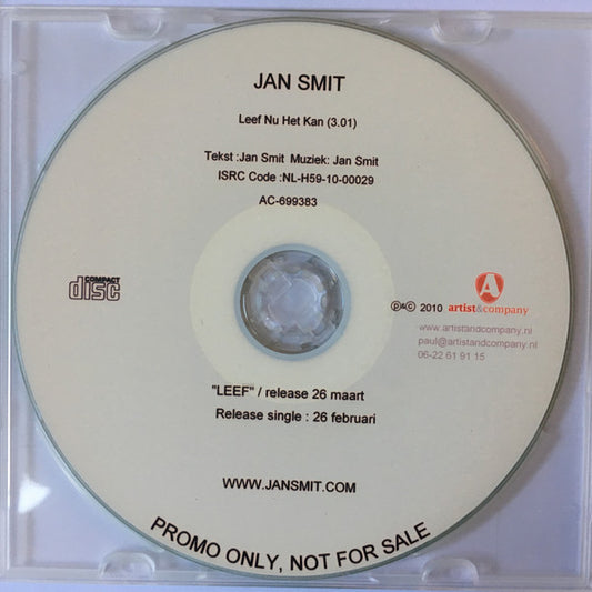 Jan Smit : Leef Nu Het Kan (CDr, Single, Promo)