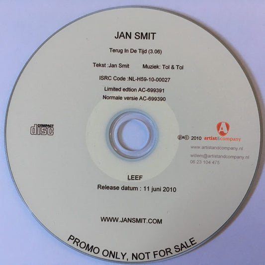 Jan Smit : Terug In De Tijd (CDr, Single, Promo)