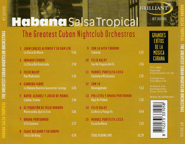 Various : Habana Salsa Tropical - The Greatest Cuban Nightclub Orchestras (CD, Comp)