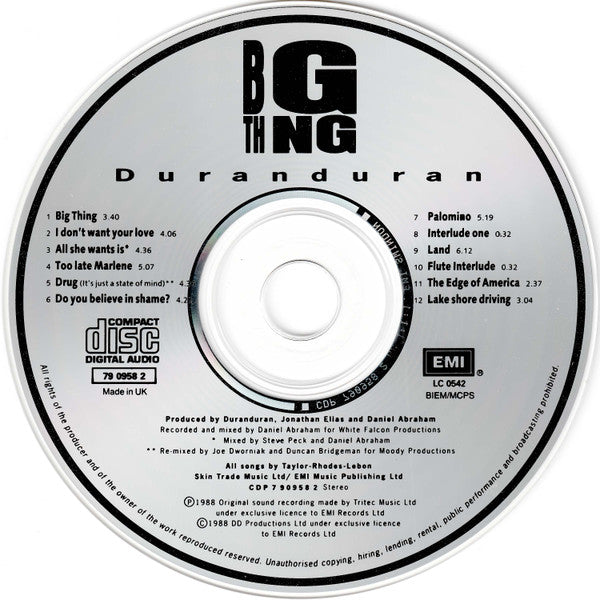 Duran Duran : Big Thing (CD, Album)