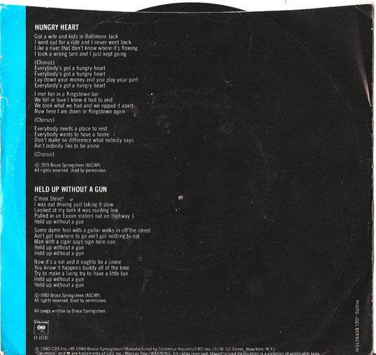 Bruce Springsteen : Hungry Heart (7", Single, Styrene)