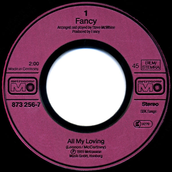 Fancy : All My Loving / Running Man (7", Single)