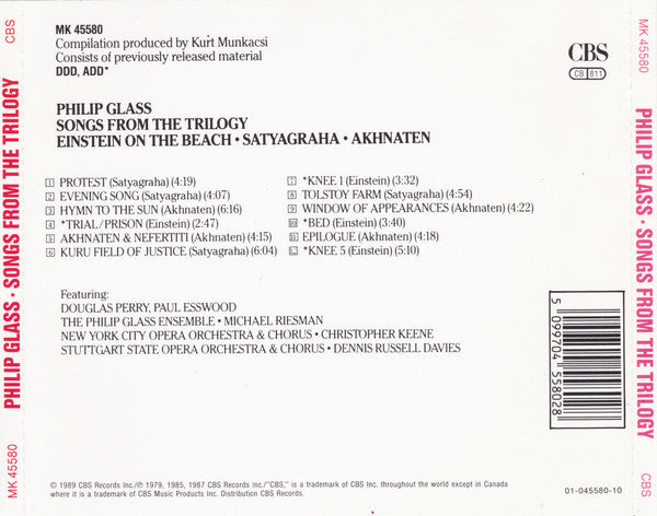 Philip Glass : Songs From The Trilogy (CD, Comp)