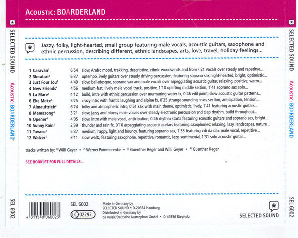 Acoustic : Boarderland (CD, Album)