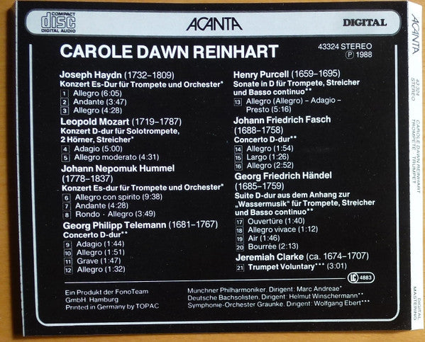 Carole Dawn Reinhart : Trompete (CD, Comp)