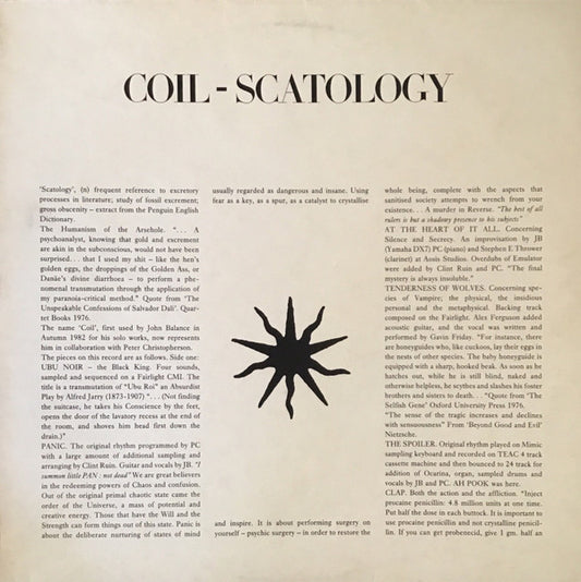 Coil : Scatology (LP, Album, RP, Sec)