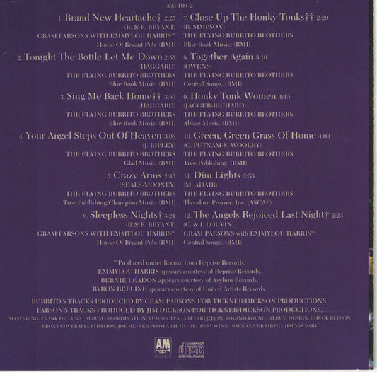Gram Parsons / The Flying Burrito Bros : Sleepless Nights (CD, Album, RE)