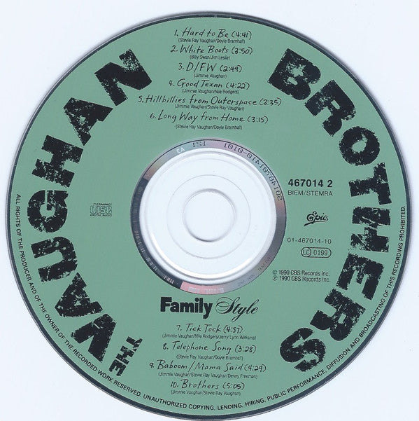 The Vaughan Brothers : Family Style (CD, Album)