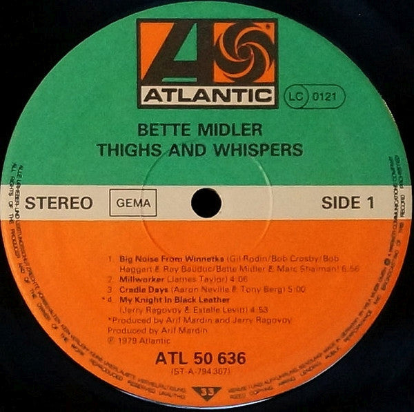 Bette Midler : Thighs And Whispers (LP, Album)