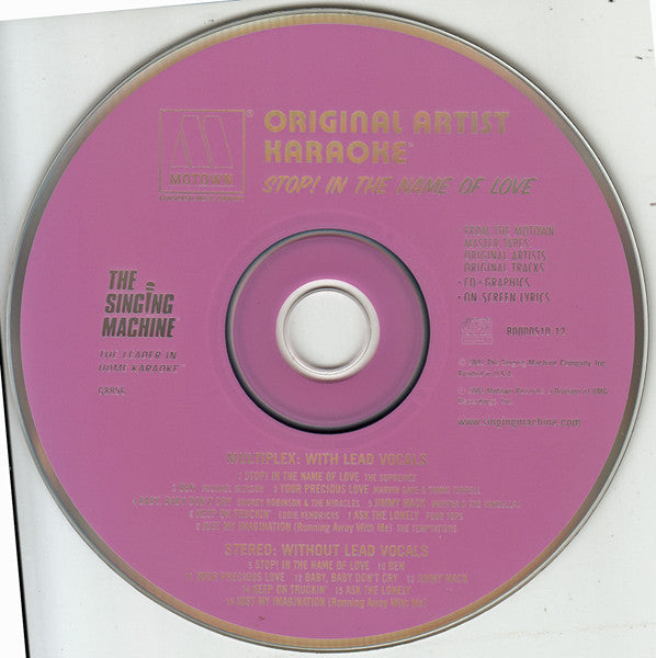 Various : Motown Master Recordings - Original Artist Karaoke - Stop! In The Name Of Love (CD+G, Comp)